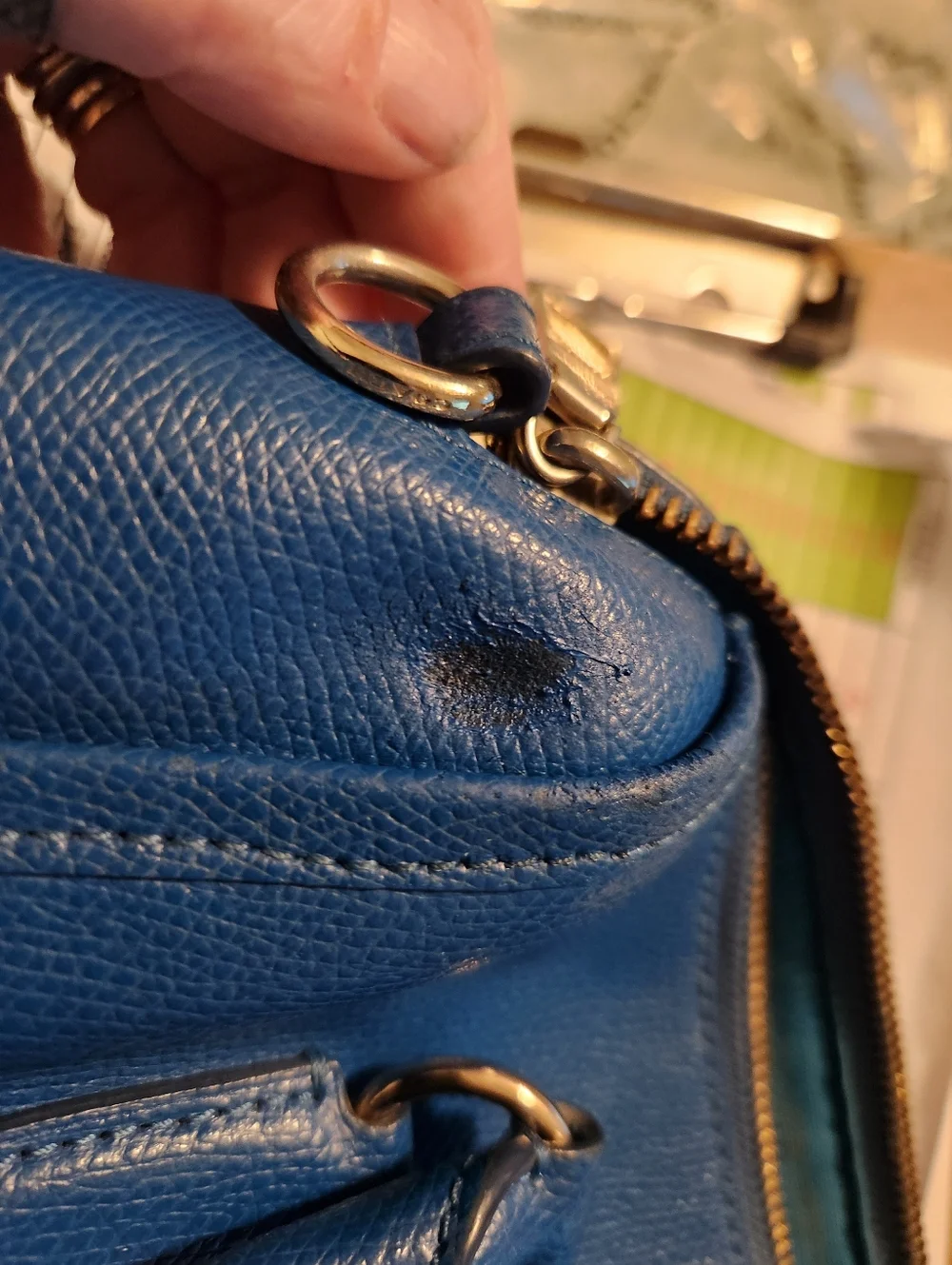 Coach Mini Bennett Blue Leather Crossbody/Satchel Bag Purse